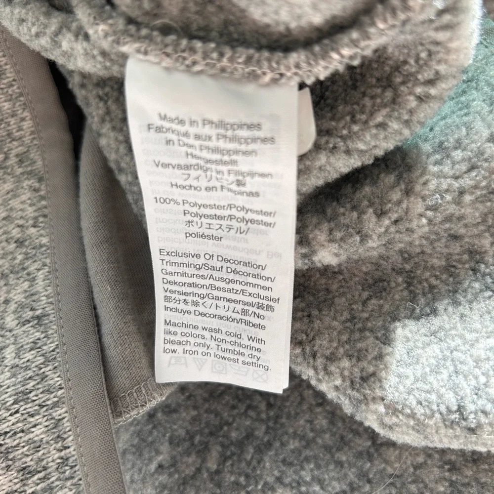 J Crew Vintage Fleece 1/2 Zip Gray Women’s  High Neck w Pocket w Zipper  Size S